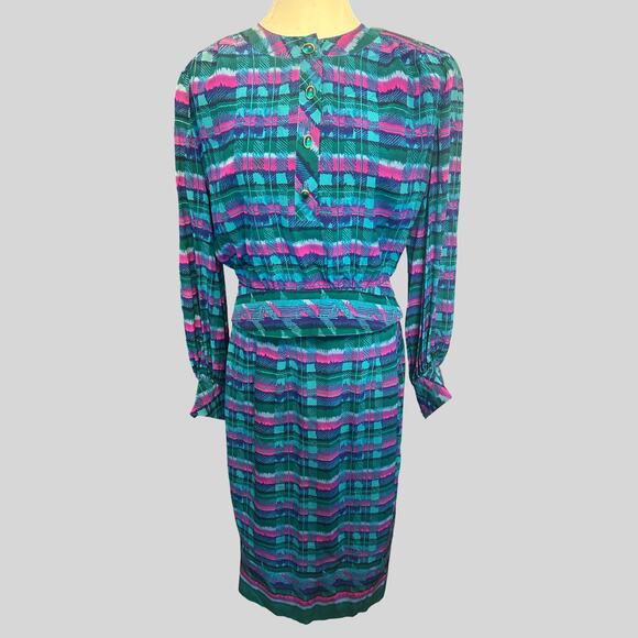 1980s Vintage Two Piece Set 100% Silk - Picture 2 of 7